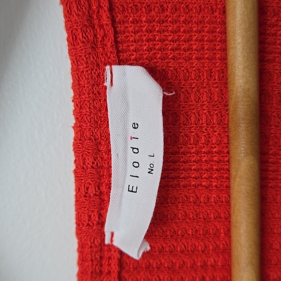 Red Button-Up Knit Top - Picture 2 of 3